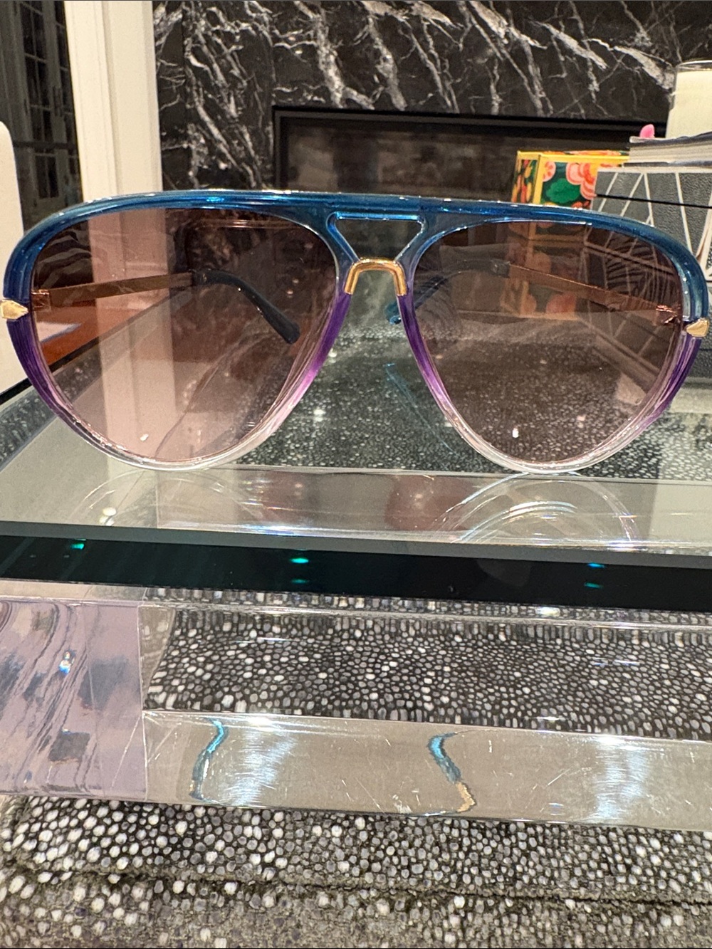 BRAND NEW! Blue to Purple Ombre Aviator Sunglasses